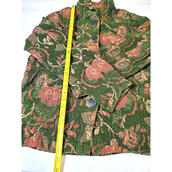 CMC Color Me Cotton Brocade Womens XL Jacket Jacquard Tapestry Floral Coat Art - Picture 8 of 9